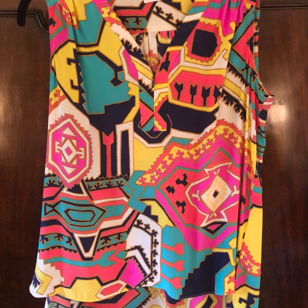 Alice and Trixie silk colorful sleeveless top